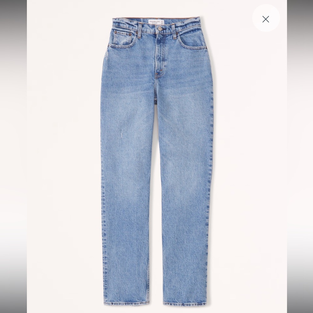Abercrombie The 90s Straight Ultra High Rise Curve Love Jeans